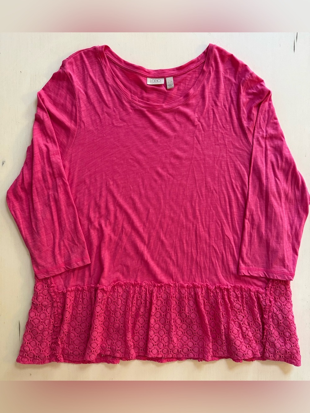 LOGO Hot Pink Women's Top sz XL